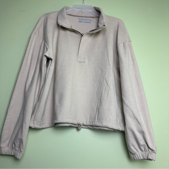Avalanche 3/4 Zip Long Sleeve Pullover Sweatshirt Beige Women’s Size Large - Picture 1 of 9